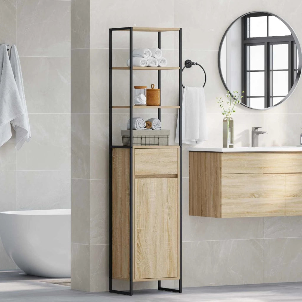 Mobile da Bagno | Armadio da bagno Sonoma 40 x 30 x 180 cm Legno multistrato