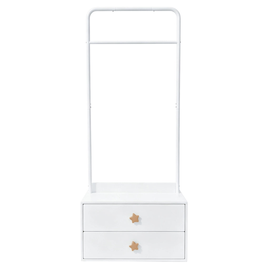 APPENDIABITI per bambini 70x55x168 cm con 2 cassetti Bianco