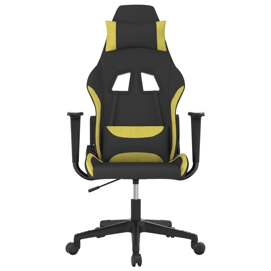 Sedia da Gaming | Sedia da e-sports Nero e Verde Chiaro in Tessuto
