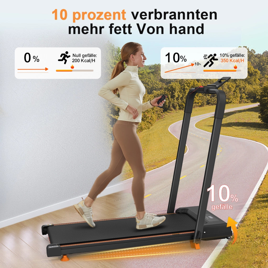 TAPIS ROULANT 3-in-1 pieghevole con inclinazione 10%, acciaio nero