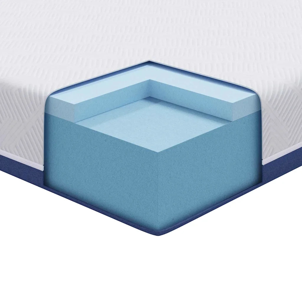 Materasso Bianco e Blu 100 x 200 cm Tessuto Jacquard