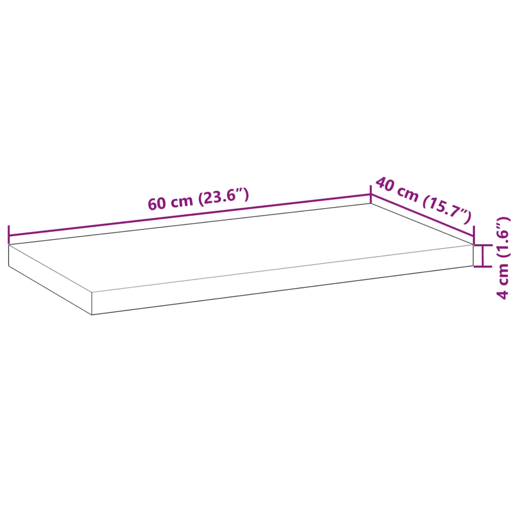 vidaXL Mensole da Parete 3 pz 60x40x4 cm Legno Acacia Non Trattato