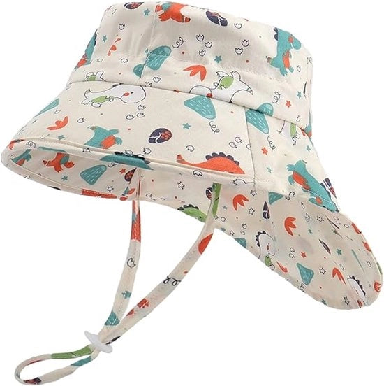 Cappello per Bambini con Protezione UV, Fatto di Cotone, Adattabile per Ragazzi e Ragazze, con Bordo Spesso per il Bagno e il Mare, Dimensioni 48cm