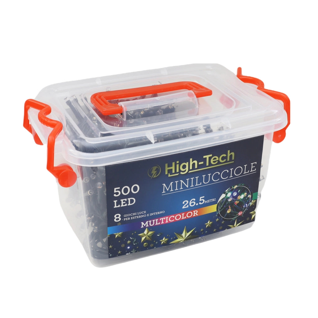 HIGH-TECH LUCI DI NATALE 500 LED MULTICOLOR DA INTERNO E ESTERNO 26,5 METRI