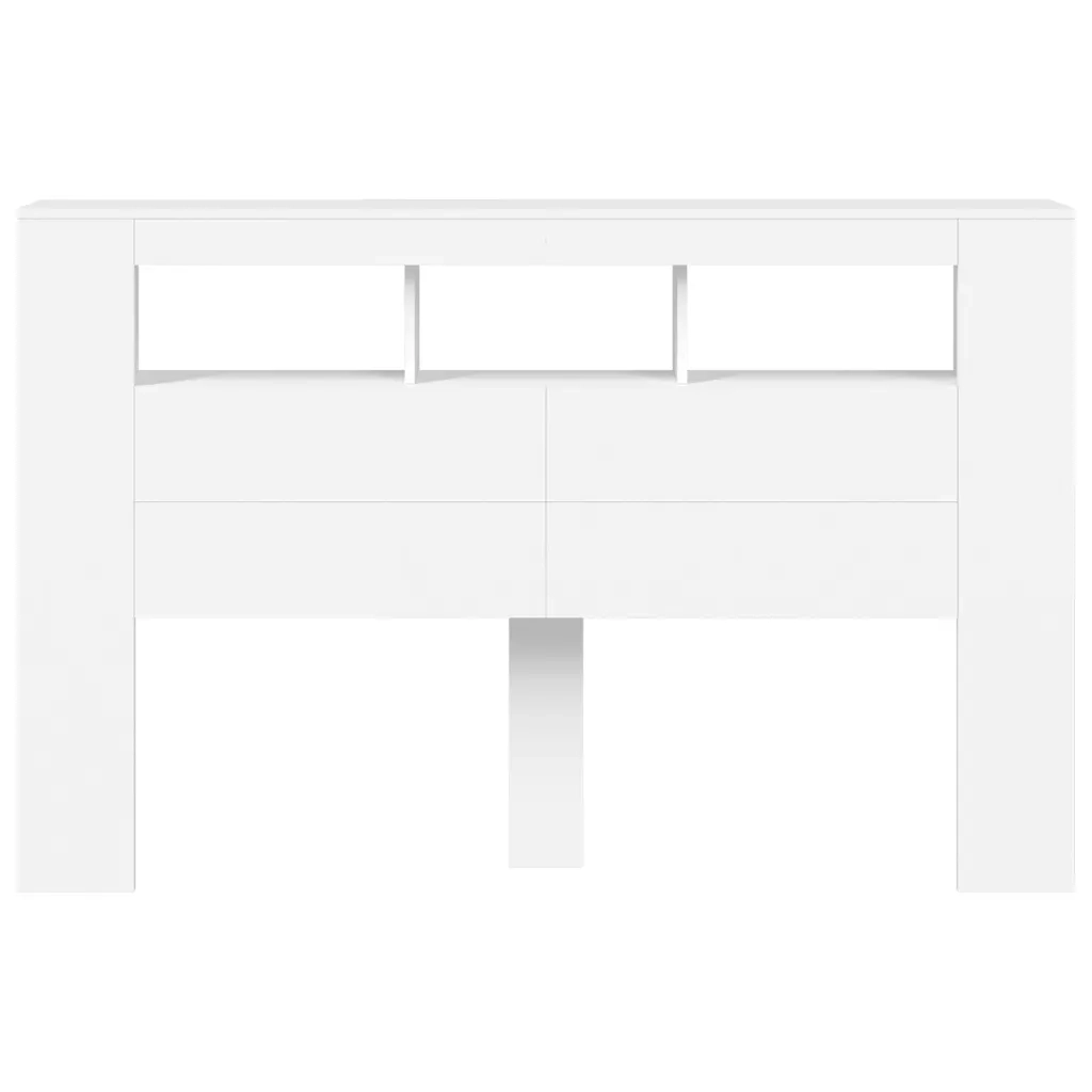 Testiera LED Bianca 160x18,5x103,5 cm Legno Multistrato
