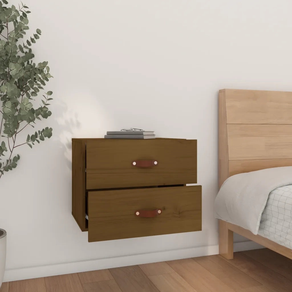 Comodino | Armadio da Notte | Mobiletto da notte a Muro Marrone ambra 50x36x40 cm