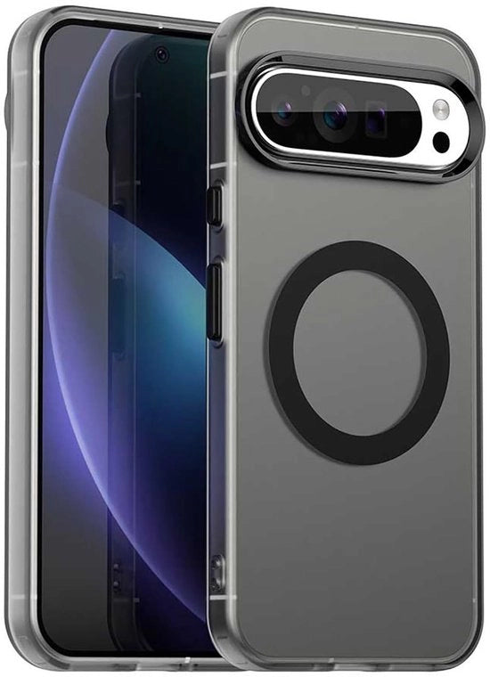 Copriphone Premium Transparante - Magnetico - Resistente allo Shock - Silicio Pieno - Adatto per Google Pixel 9 Pro/9 5G - Custodia per Telefono