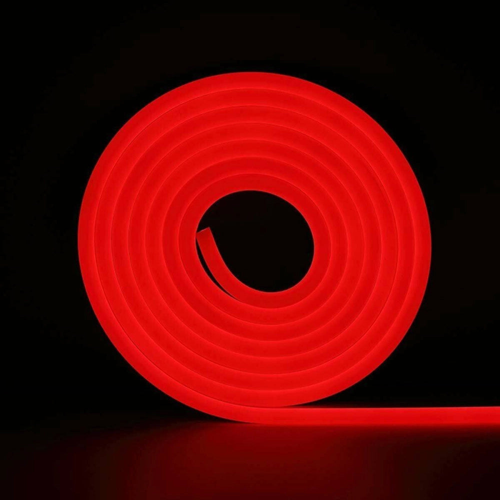 Trade Shop - Strip Led Fluorescente Effetto Tubo Neon Colorato Impermeabile In Silicone Dc12v - -rosso      -