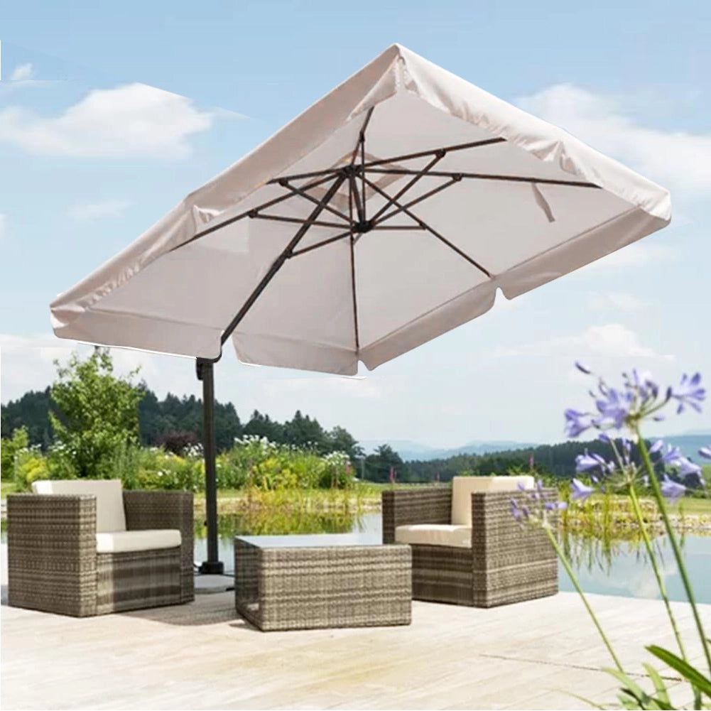 Ombrellone Giardino Decentrato 2.5x2.5MT Alluminio Inclinabile Girevole Airvent Ecrù