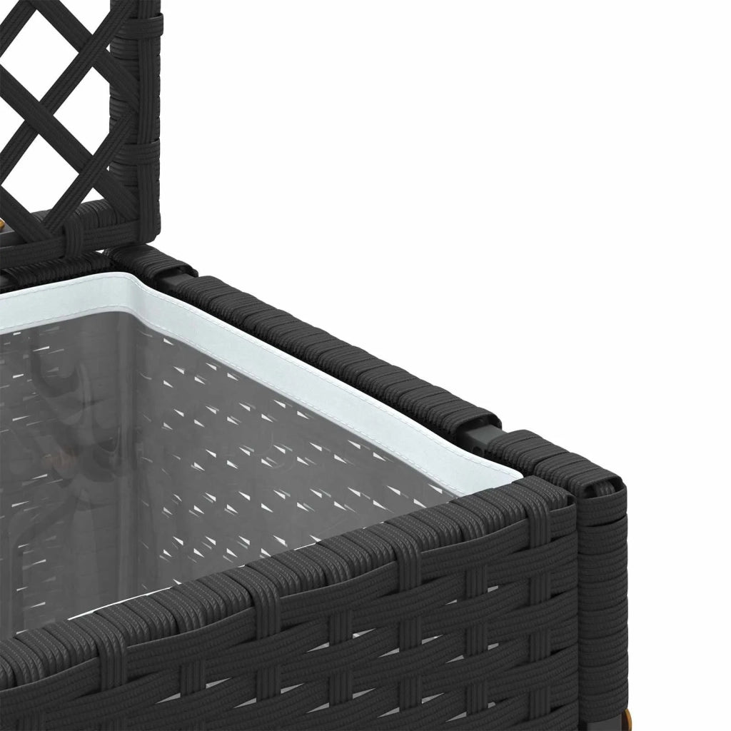 Vaso da giardino-Fioriera Esterno-Contenitore per Piante Nero 35 x 30 x 135 cm Metallo