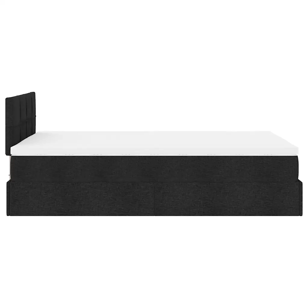 Pouf Letto con Materasso Nero 120x200 cm in Tessuto 3311451