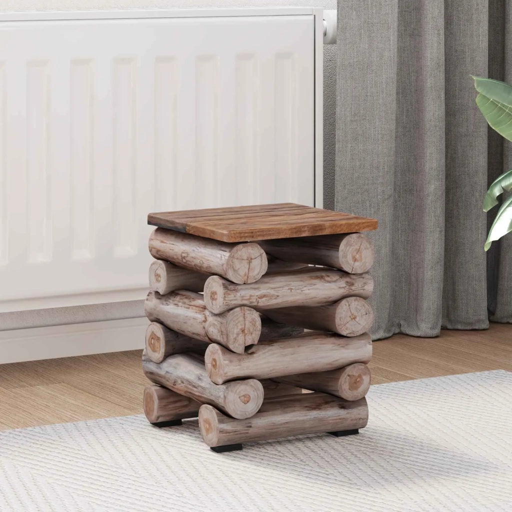 Pouf Naturale 30 x 30 x 38 cm Legno di teak solido