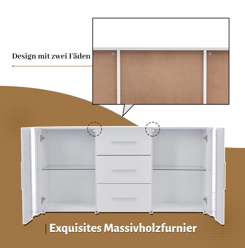 Credenza moderna con illuminazione a LED e ampio spazio contenitivo