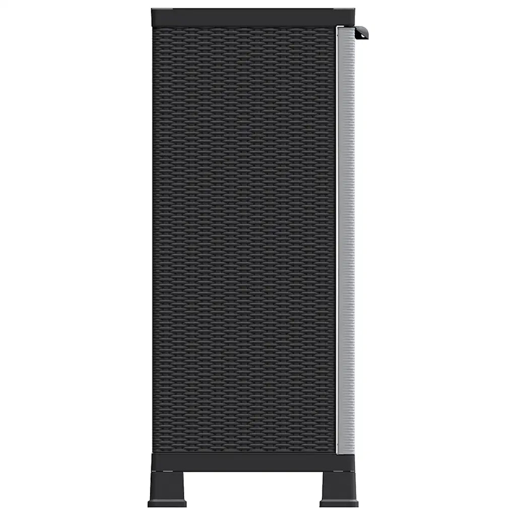 Mobile contenitore in plastica grigia dimensioni 68 x 39 x 92 cm con 2 ante e 2 ripiani design moderno e compatto. Codice articolo: 02_0046944. Dimensioni: 68 x 39 x 92 cm.