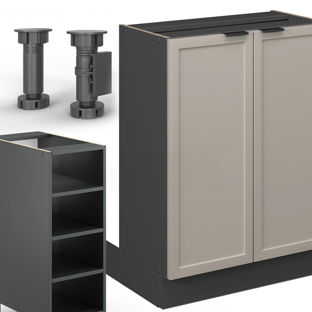 Isola cucina Fame-Line GrigioBeige/Antracite 90 cm senza piano di lavoro Vicco