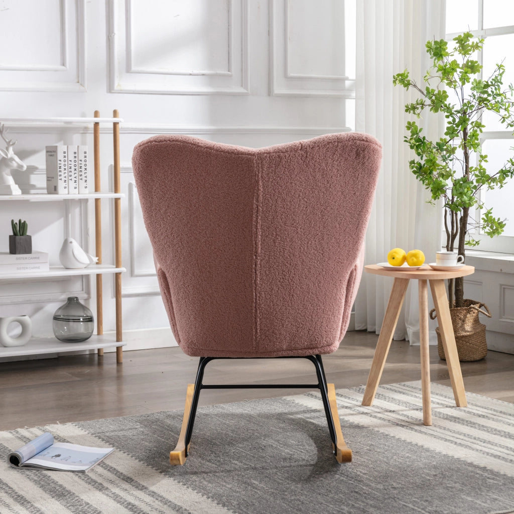 POLTRONA A DONDOLO 80x70x95 cm Teddy Rosa