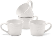 Set a 4 pezzi di tazze in ceramica eleganti per 4 persone - Tazze da caffè stivabili - Resistenti a microonde e lavastoviglie - Bianco