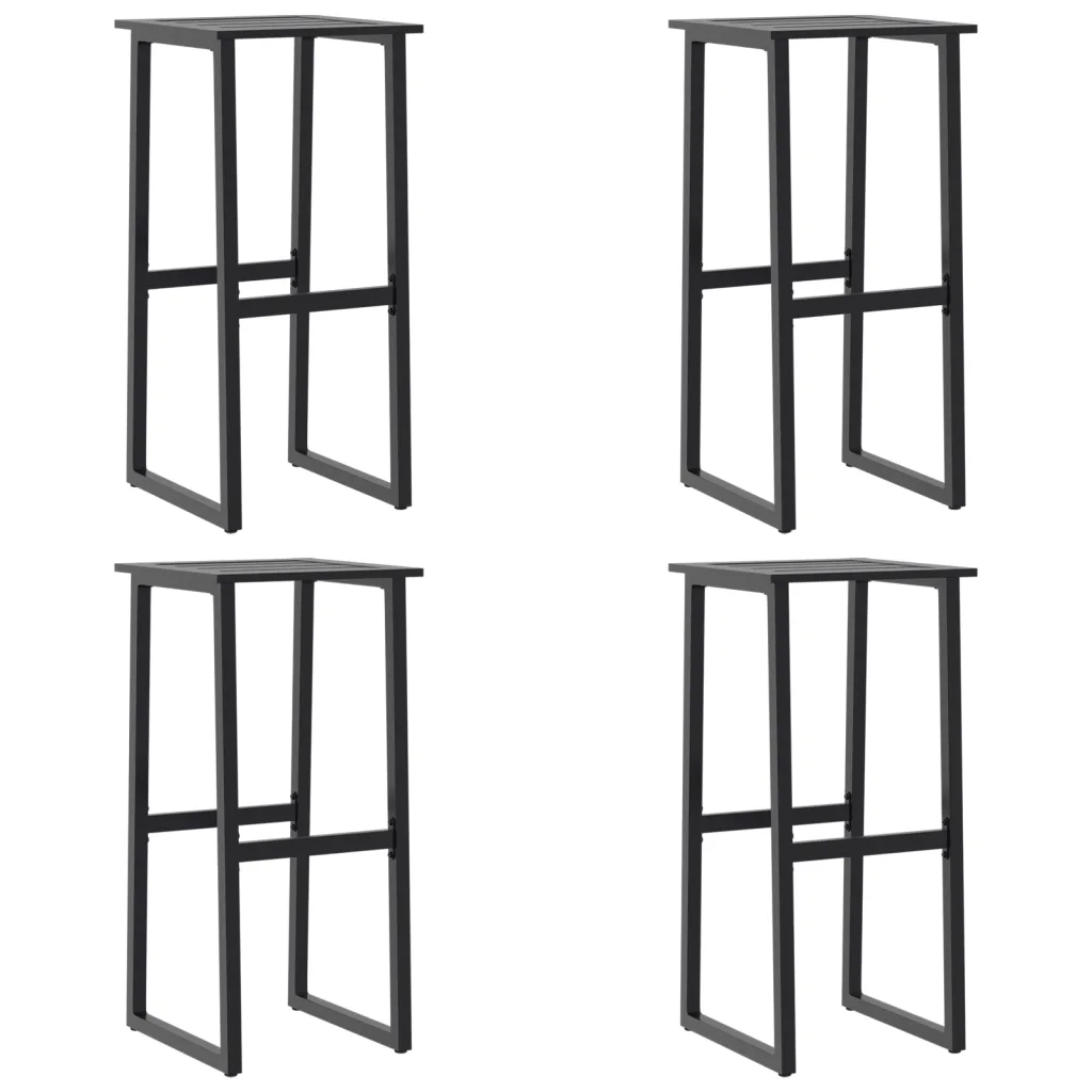 vidaXL Sgabelli da Bar 4pz Neri 38x38x80 cm Acciaio Verniciato Polvere