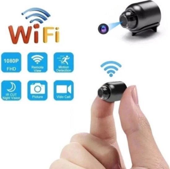 Mini HD 1080P Camera di Sicurezza Wi-Fi con Registrazione Ciclica - Per Esterno, Campeggio, Utilizzo Domestico Protezione con Ondelettrica, Camera di Sicurezza Senza Fili