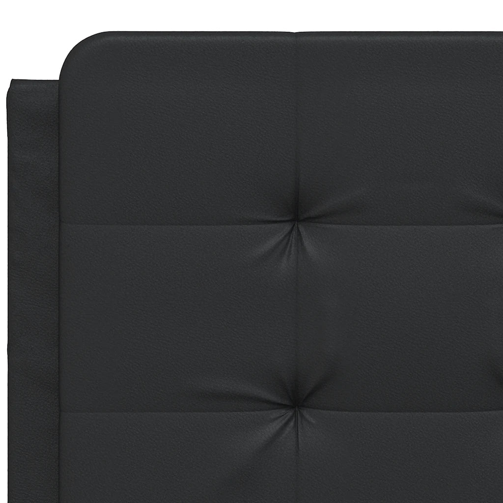 Letto matrimoniale | Letto per adulti | Giroletto senza Materasso Zadar Nero 140x200 cm in Similpelle