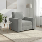 Divano Sedia-Poltrona-Sofa Relax Grigio Chiaro 60 cm Velluto 116873
