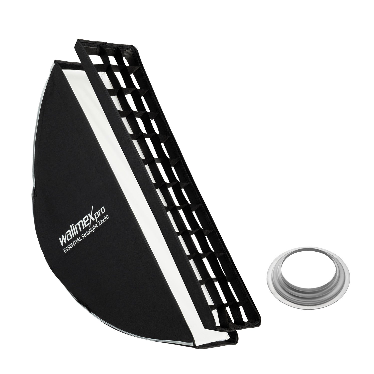 Essential Striplight Softbox 22x90cm + adattatore softbox per Hensel Expert, ruotabile a 360°, facile da montare, adattatore Bowens e borsa per il trasporto