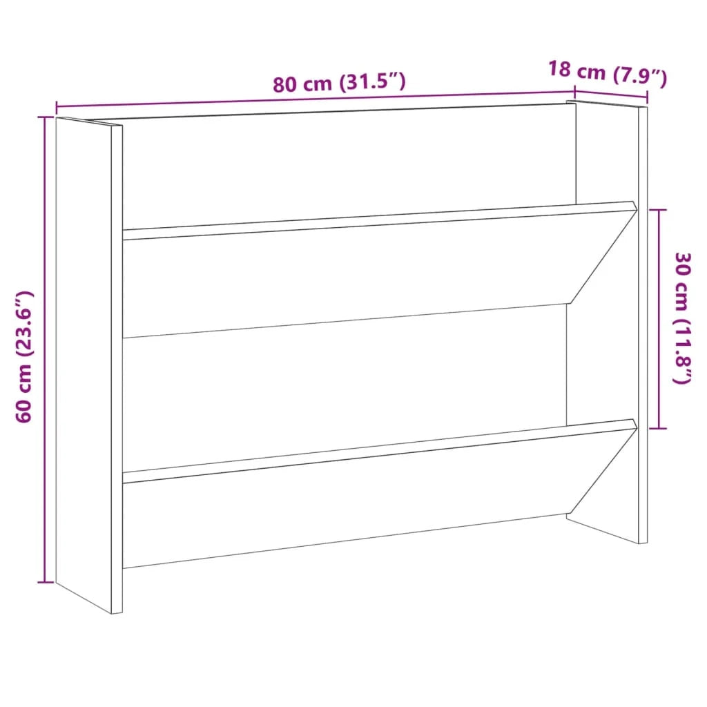 Scarpiera mobile contenitore per scarpe ingresso/corridoio/soggiorno montaggio a parete realizzata a mano legno ingegnerizzato marrone 02_0021905