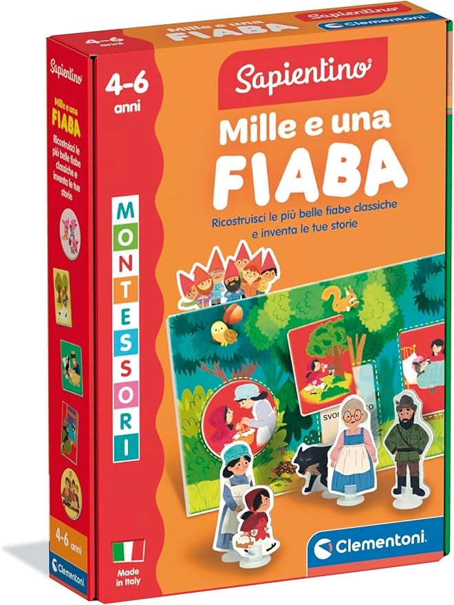 Sapientino Montessori - Mille e una Fiaba, Gioco Educativo Bambini, Carte per Costruire Storie, Stimola Sviluppo Linguis