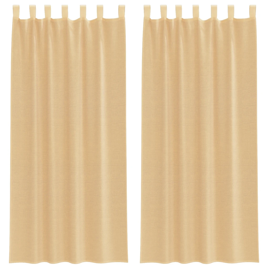 vidaXL Tende in Voile con Tasche per Aste 2 pz Sabbia