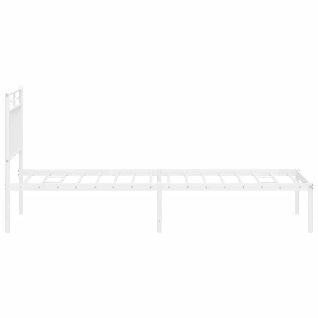 Giroletto senza Materaso con Testiera Metallo Bianco 75x190 cm 373730