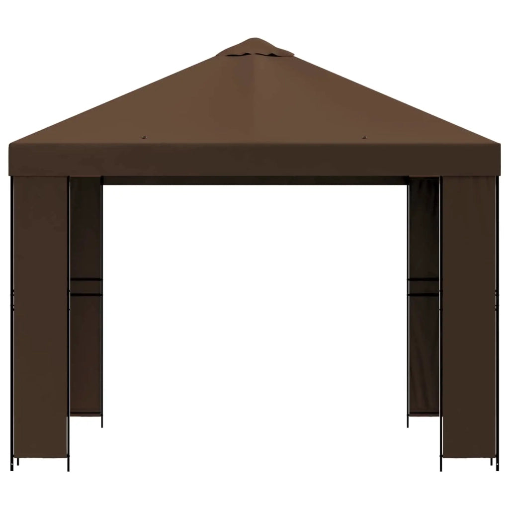 Gazebo 3 x 3 m Marrone Poliestere e Acciaio 190 900360
