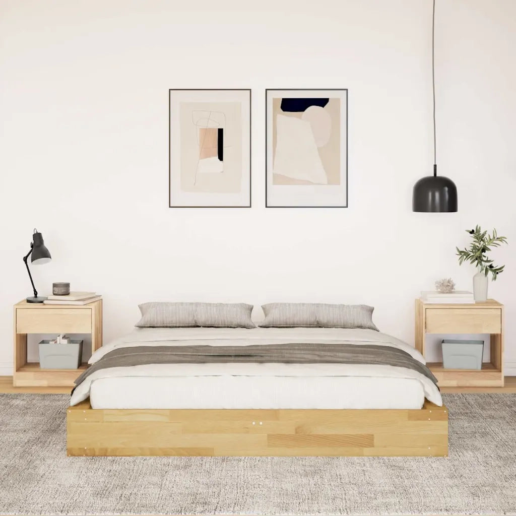 Struttura Letto Senza Materasso 150x200 cm in Legno di Rovere 3324124