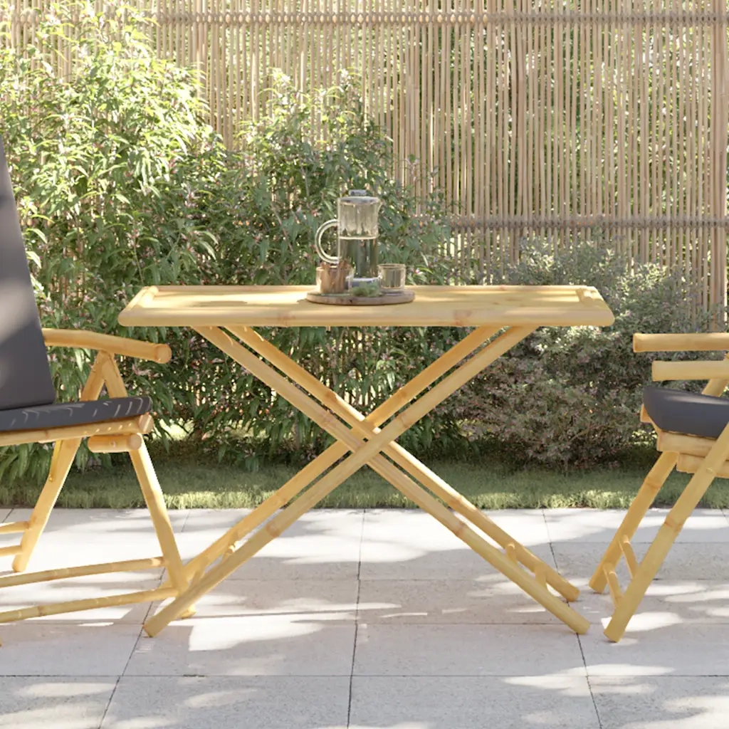 Tavolo da Giardino Pieghevole 110x55x75 cm in BambÃ¹