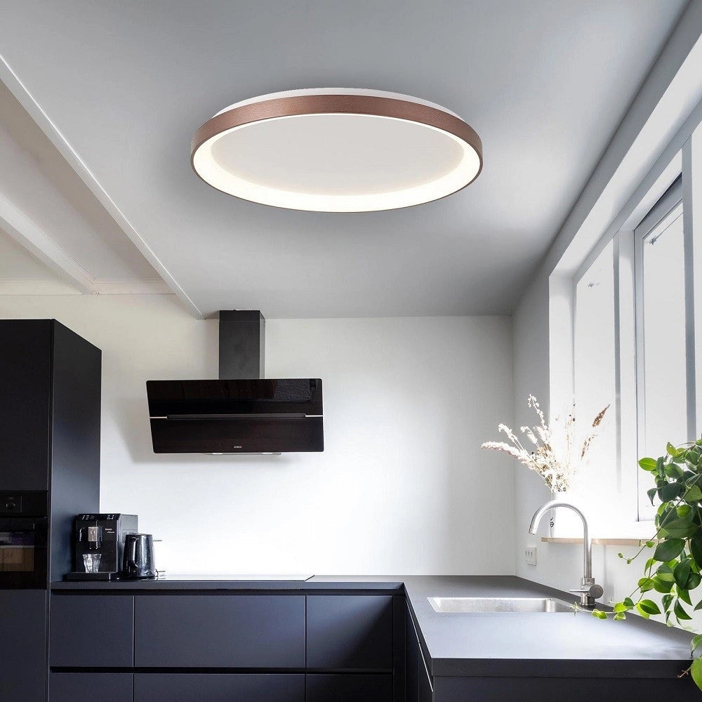 Trade Shop - Plafoniera Moderna Tonda Led Cct 60 W 3000k 4000k Soffitto Lampada Parete 80 Cm -