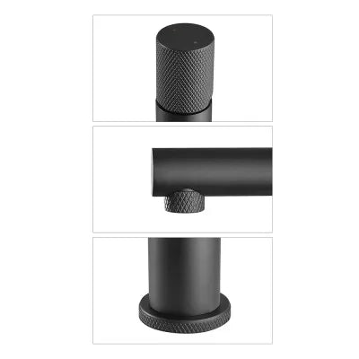 Set miscelatori nero opaco lavabo bidet e doccia con leve zigrinata Gemini
