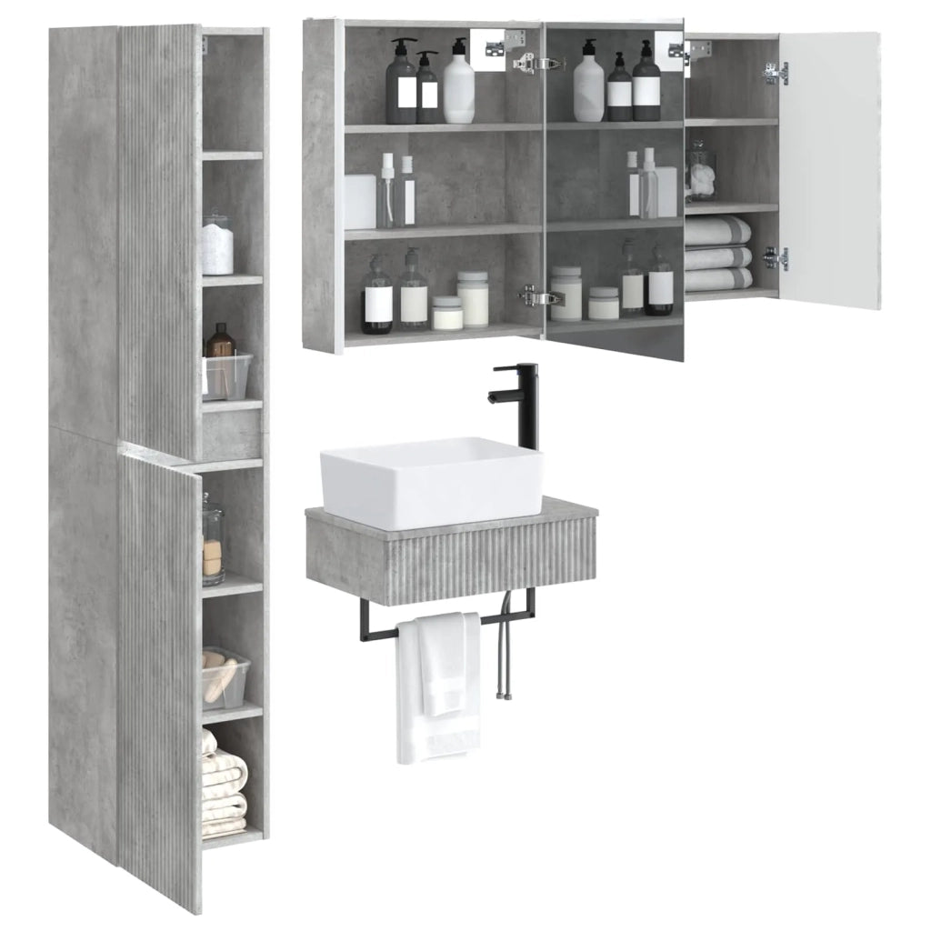 Set di mobili per il bagno 5 pcs Grigio Cemento 3407282