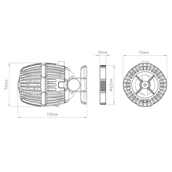 CW-120 Pompa di movimento per acquari con controller 700-8000l/h 20W Generatore di onde