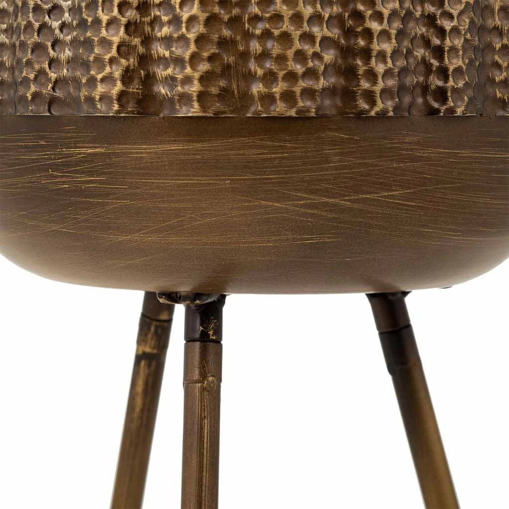 Fioriera con supporto in metallo marrone 27x27x50,5h