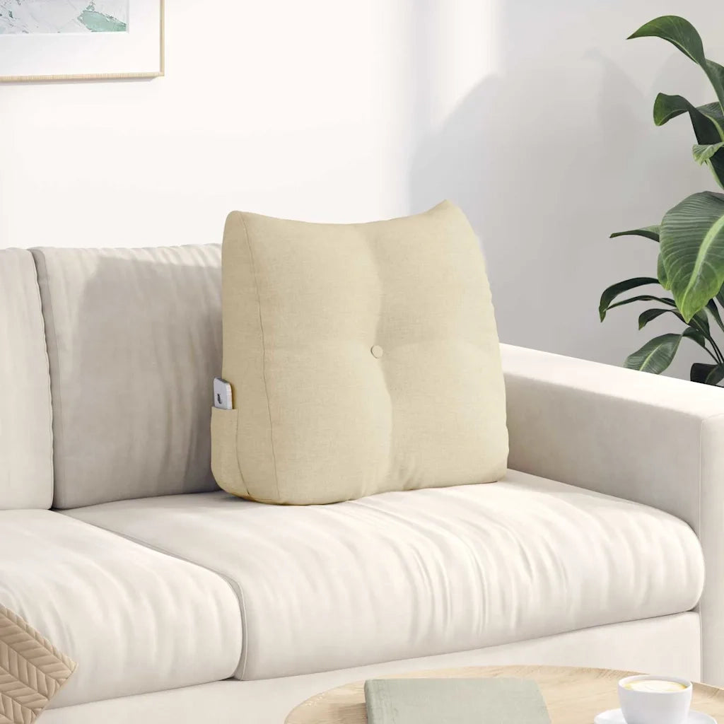 Cuscino per Schiena Crema 45 x 24 x 50 cm Tessuto 42014361