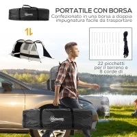 Tenda da Campeggio 4-5 Persone con Copertura Oscurante, Impermeabile con Borsa di Trasporto, Kaki