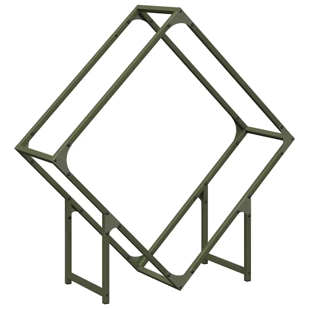 vidaXL Rastrelliera per Legna da Ardere Verde Oliva 80x25x80 cm
