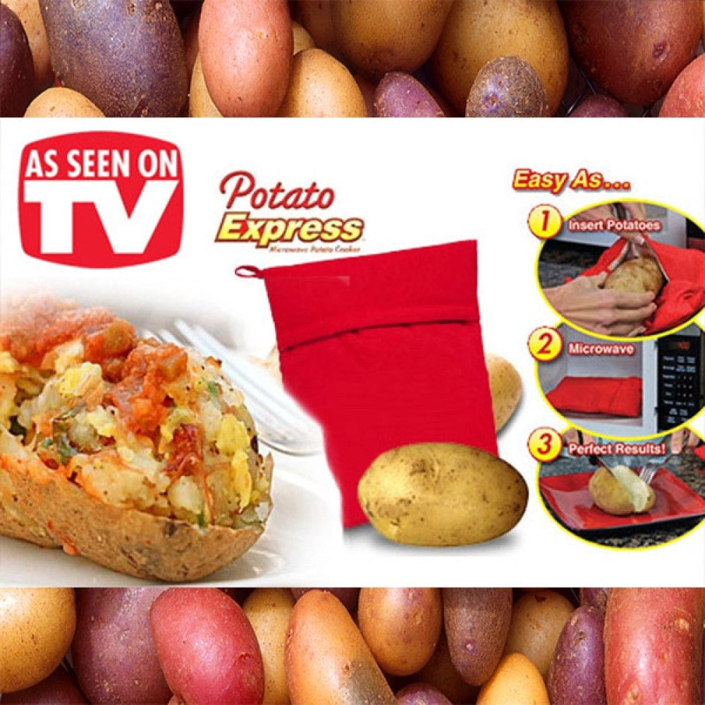 Trade Shop - Sacchetto Per Cottura Patate Sacco Cuoci Al Forno A Microonde Potato Express -