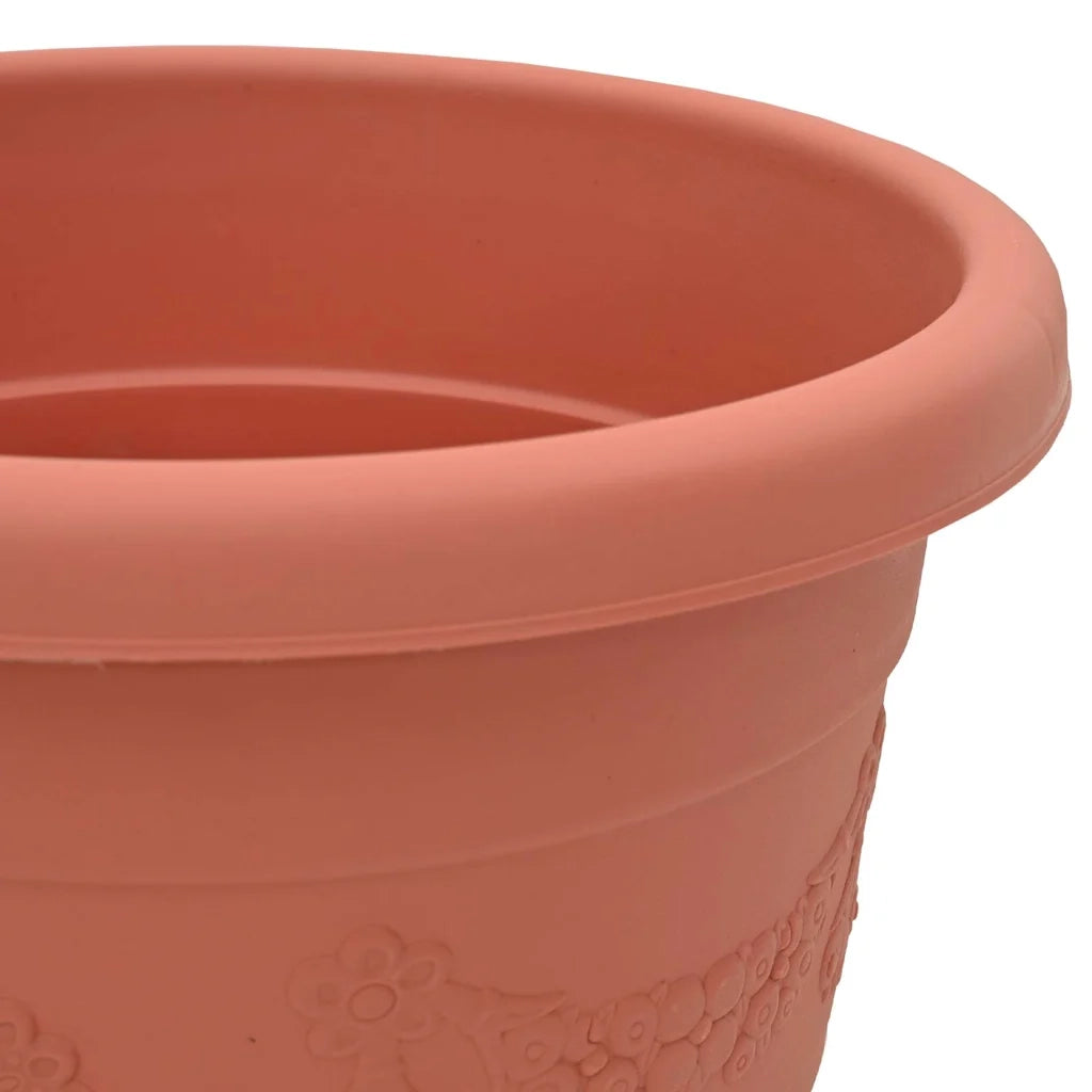 Vaso Rotondo per Fiori 6 pcs Rosso Mattone Ø 34 x 28 cm 42020282