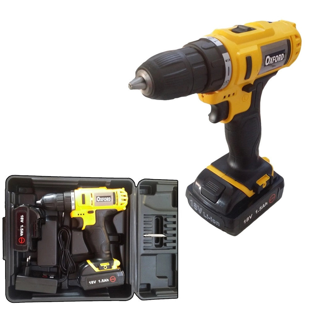 Trade Shop - Avvitatore 18v Trapano Batteria A Litio Caricabatterie 2 Batterie Ricaricabile -