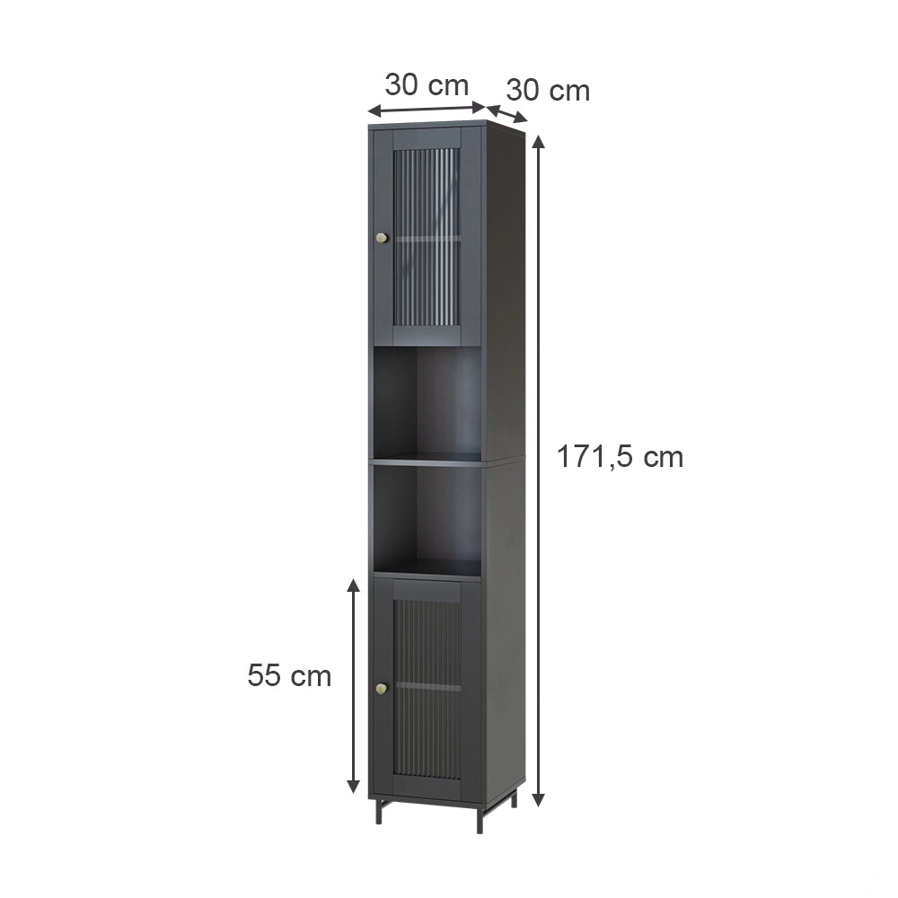 Vicco Armadio per il bagno Grigio 30 x 171.5 cm