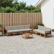 Set di divani da esterno 8 pcs Naturale e Grigio chiaro 3382404