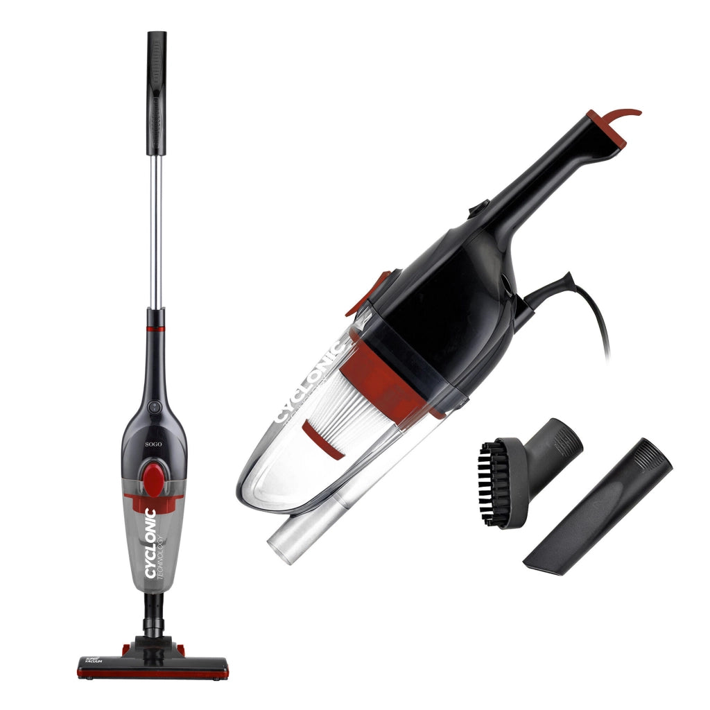 Aspirapolvere ciclonico 2in1 verticale e portatile, senza sacco 600W, filtro HEPA contenitore 0,8L pulizia casa - SOGO