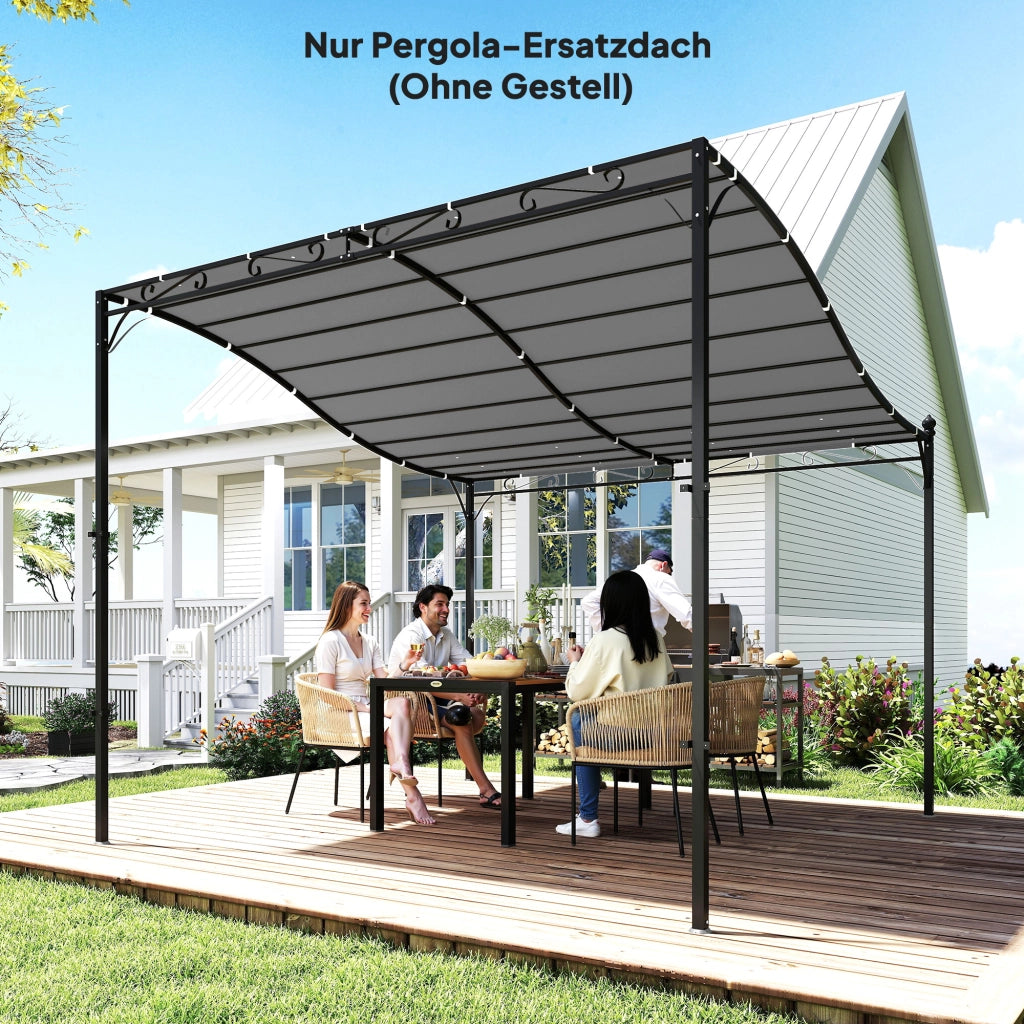 Copertura Pergola Tetto 3x3m ¨C zephmum ¨C 298x293 cm Grigio Scuro