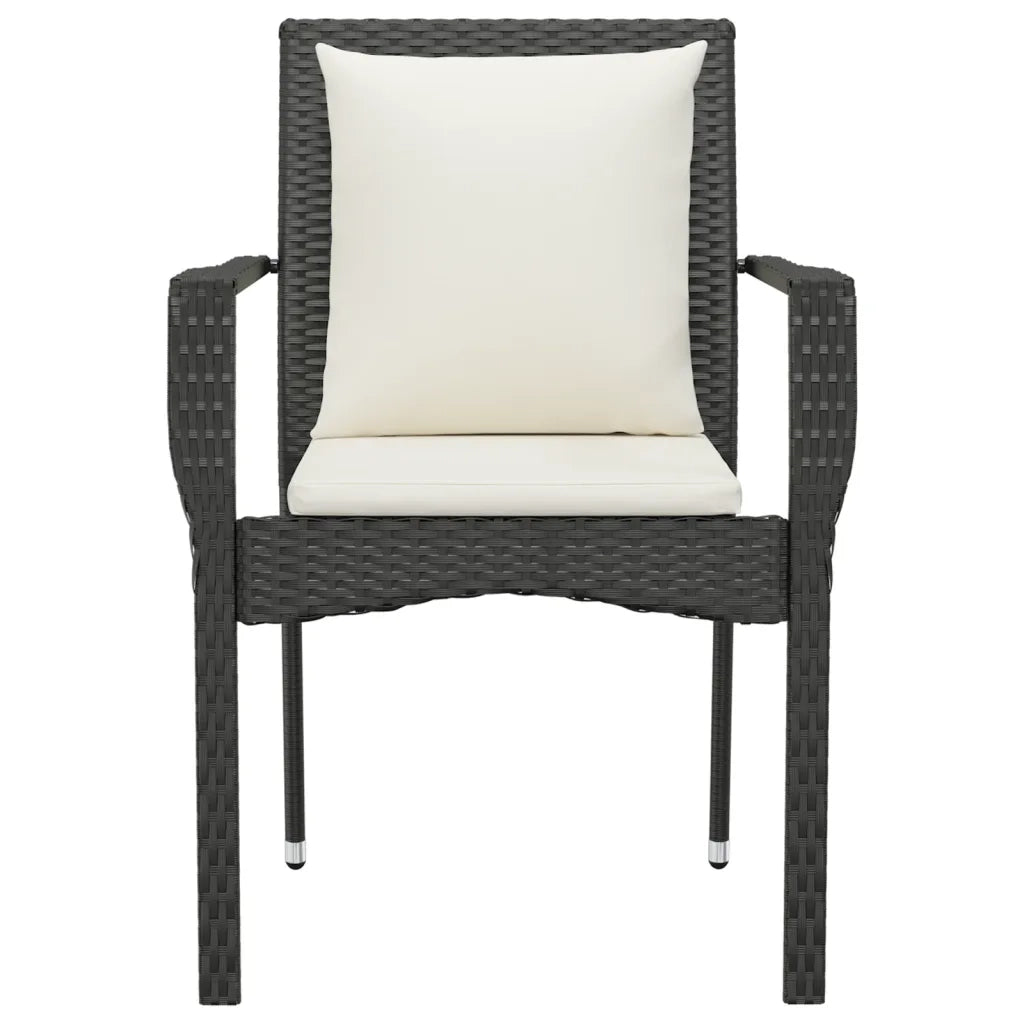 Sedie da Giardino con Cuscini 2 pz | Sedie da Esterno in Polyrattan Nere