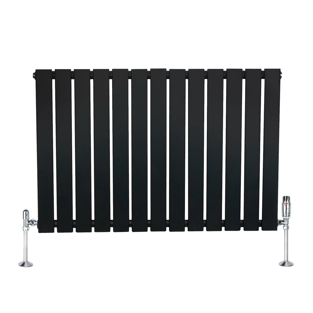 Radiatore Orizzontale 600 x 910 mm con Valvole TRV Nero